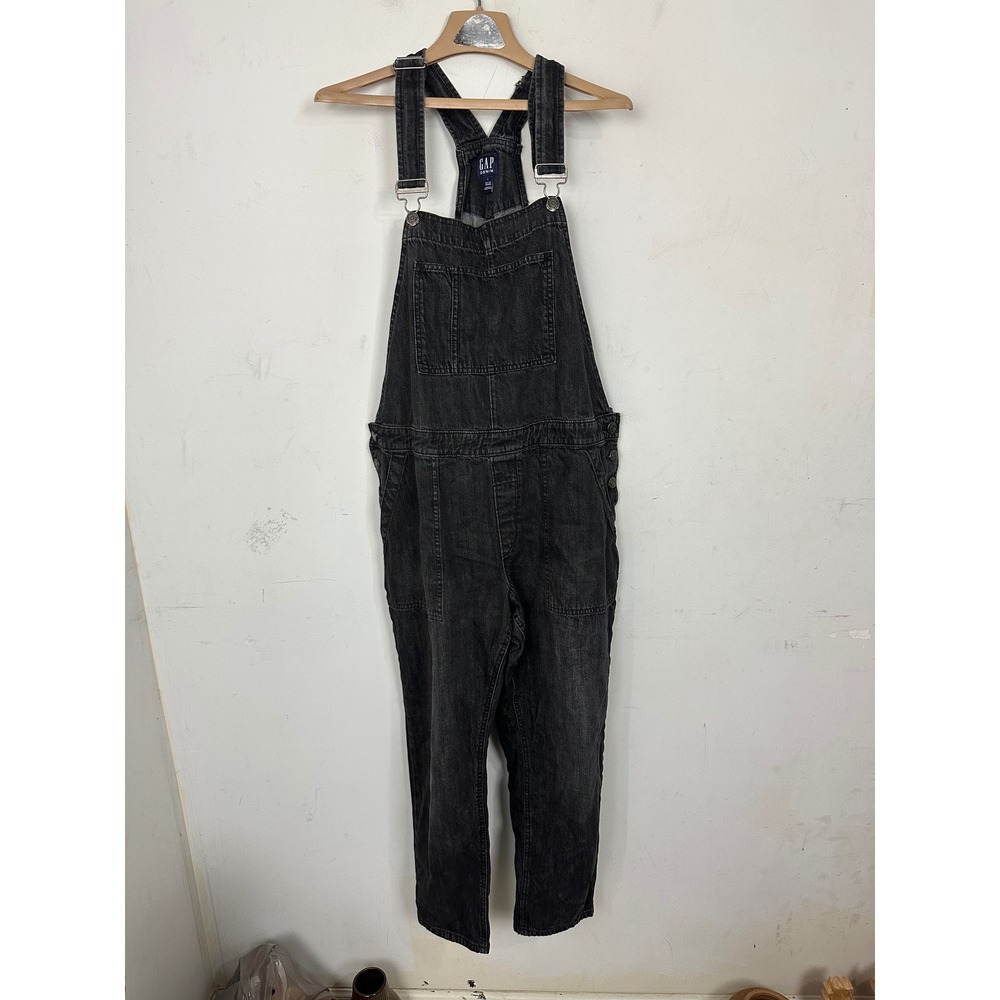 Gap Denim For Good Womens Black Overalls Cotton Bib Jumpsuit L 356172-00